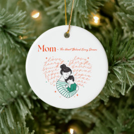 Mamma Hjärtan Kärlek Typografi Moderskap Konst Julgransprydnad Keramik