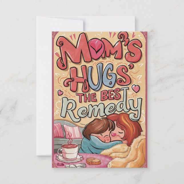 "Mamma, hjärtat i vår värld" hälsningskort Tack Kort (Framsida)