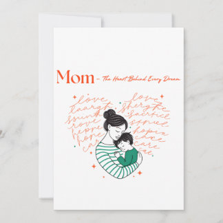 Mamma Hjärtat Kärlek Typografi Moderskap Konst Julkort
