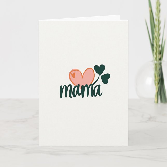 Mamma Hjärtklöverkort Kort (Framsida)