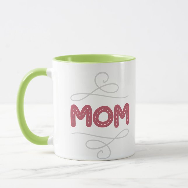 Mamma Hjärtmönster Typografi Tvåtons Kaffemugg (Vänster)