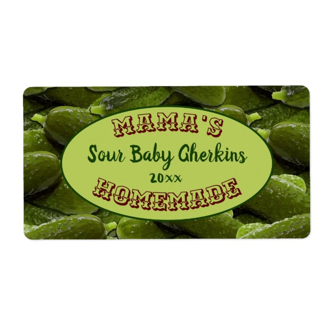 Mamma Homemade Pickles Canning Sticker-etikett Fraktsedel (Framsidan)
