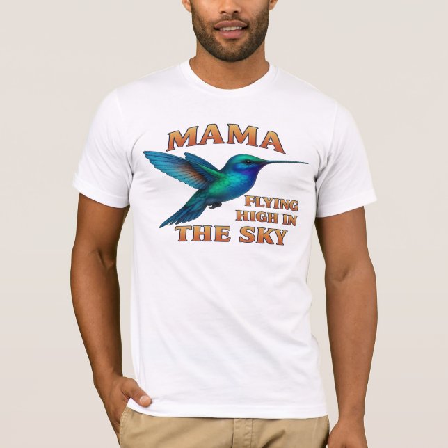 Mamma Hummingbird - Flygande hög i Himmel Edition T Shirt (Framsida)