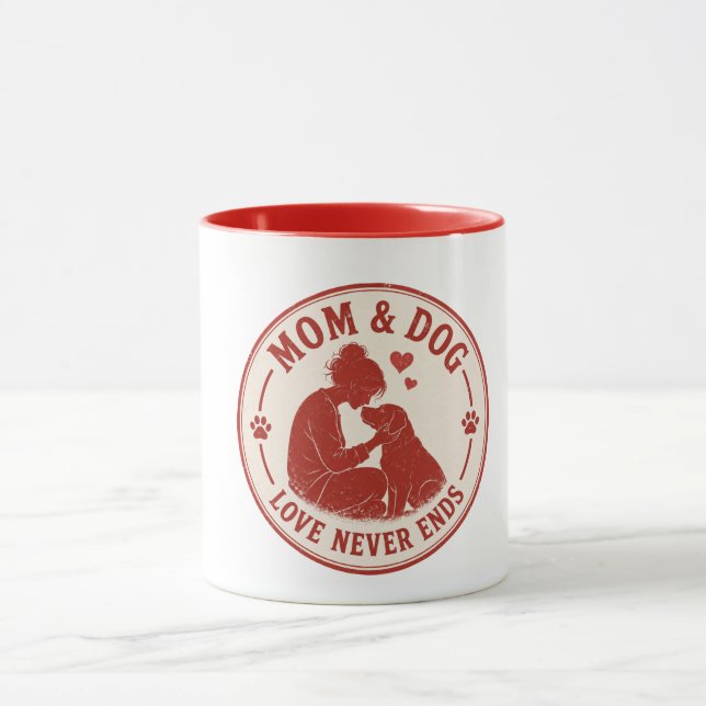 Mamma & Hund Kärlek Slutar Aldrig  Mugg (Center)
