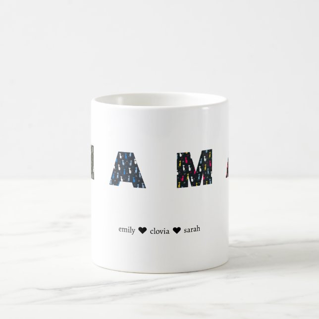 Mamma Hund kattklösa anpassade namn Kaffemugg (Center)