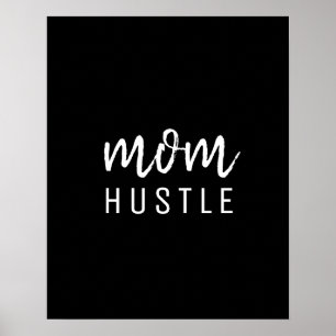 Mamma Hustle Modern Script Black Mors dag Poster