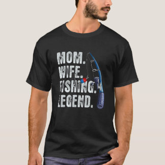 Mamma Hustru Fiskelagenda Fiskarkvinna Amerikansk T Shirt