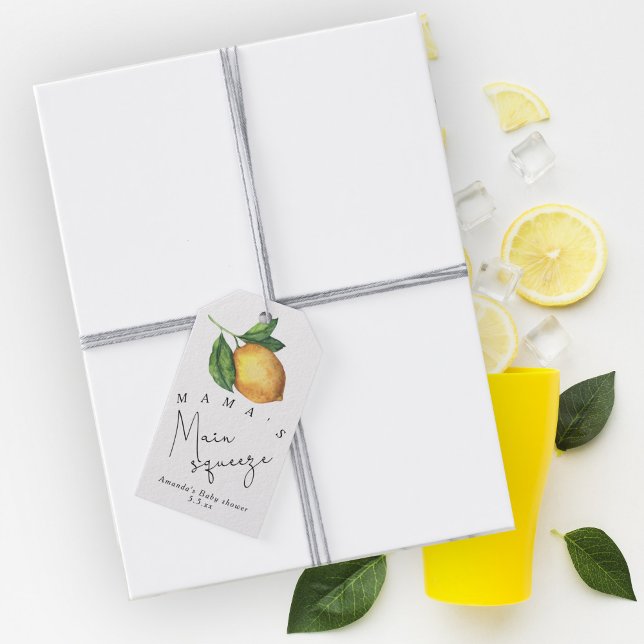 Mamma huvudklämning Lemon babydusch Presentetikett (Skapare uppladdad)