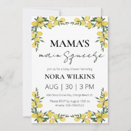 Mamma huvudsakliga rapning av citrusbabydusch inbjudningar