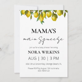 Mamma huvudsakliga rapning av citrusbabydusch inbjudningar