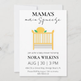 Mamma huvudsakliga rapning av citrusbabydusch inbjudningar