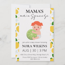 Mamma huvudsakliga rapning av citrusbabydusch inbjudningar
