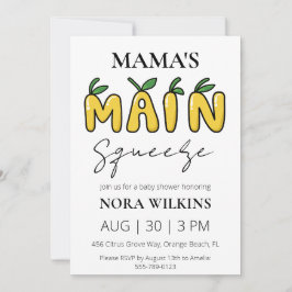 Mamma huvudsakliga rapning av citrusbabydusch inbjudningar