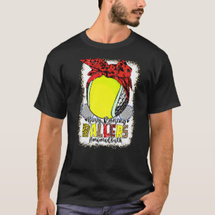Mamma i båda Golf Tennis Busy Raising Ballers Mamm T Shirt