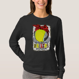 Mamma i båda Golf Tennis Busy Raising Ballers Mamm T Shirt