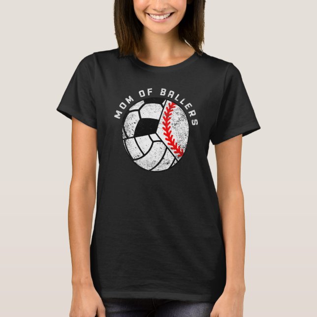 Mamma i Ballers Balleball Volleyball Oceoccer Mamm T Shirt (Framsida)