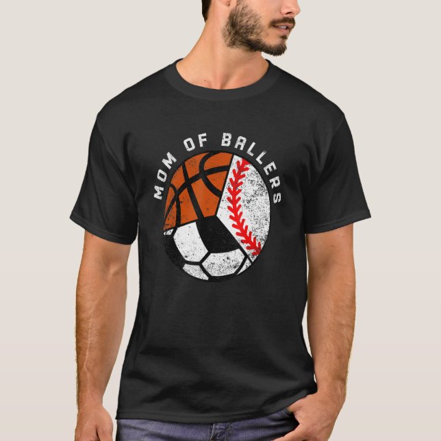 Mamma i Ballers Basketball Mamma T Shirt (Framsida)