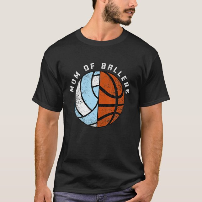 Mamma i Ballers Funny Volleyball Basketball Mamma  T Shirt (Framsida)