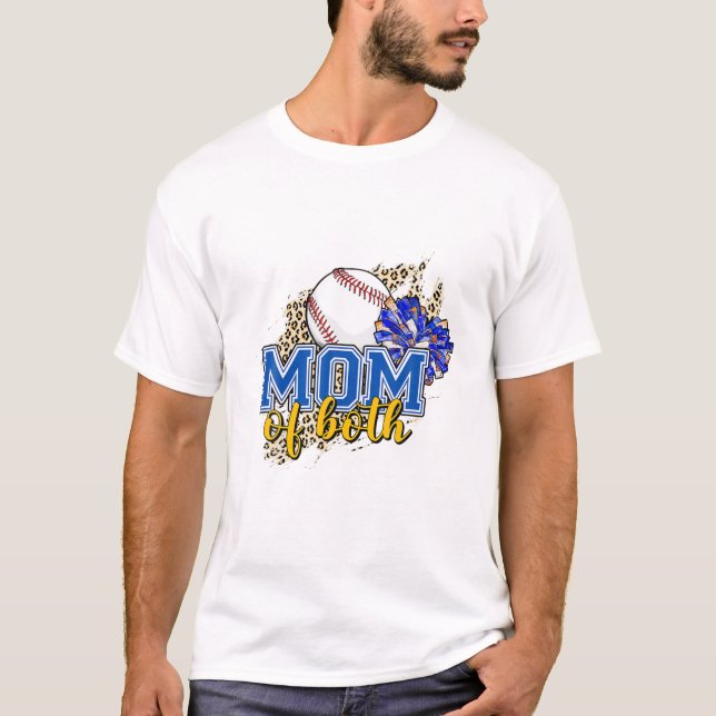 Mamma i Baskeball Mamma Cheer Mamma Leopard Skriv  T Shirt (Framsida)