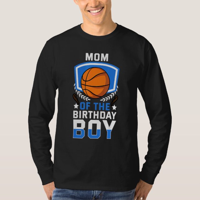 Mamma i Birthday Boy Basketball Family Celebrat T Shirt (Framsida)