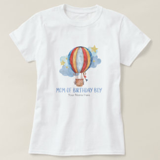 Mamma i Birthday Boy Blue Red Luftballong Stars T Shirt