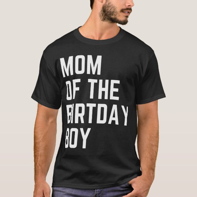 Mamma i Birthday Boy Födelsedagsfest T Shirt (Framsida)
