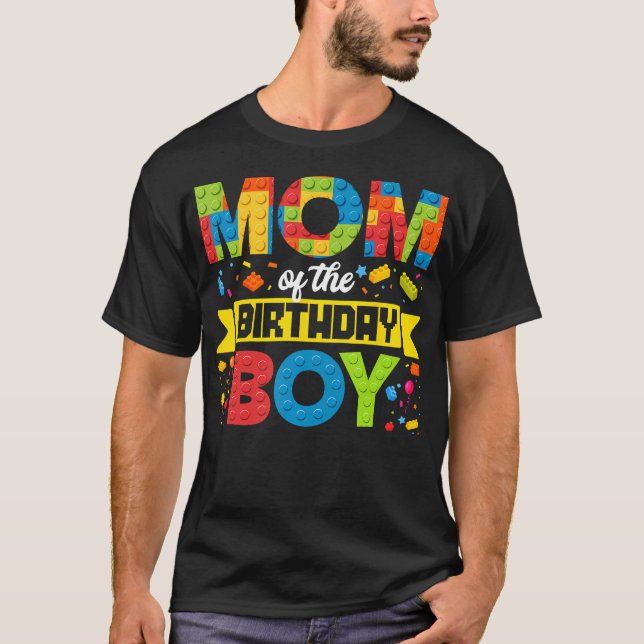 Mamma i Birthday Boy Master Builder Kids Buildi T Shirt (Framsida)
