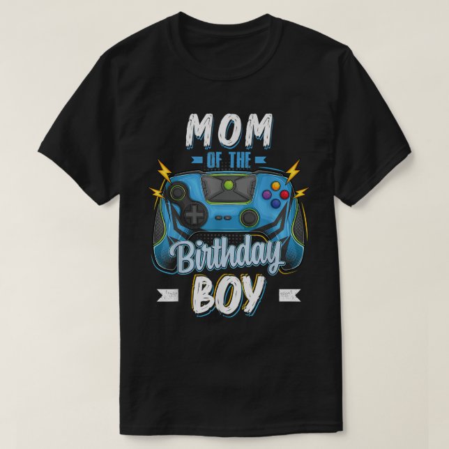 Mamma i Birthday Boy Matching Family Video Game T Shirt (Design framsida)