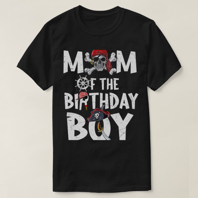 Mamma i Birthday Boy-skjortan Pirat Mamma Mamma Mo T Shirt (Design framsida)