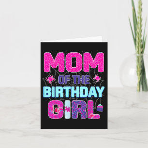 Mamma i Birthday Girl Cute Spider Family Bday P Kort