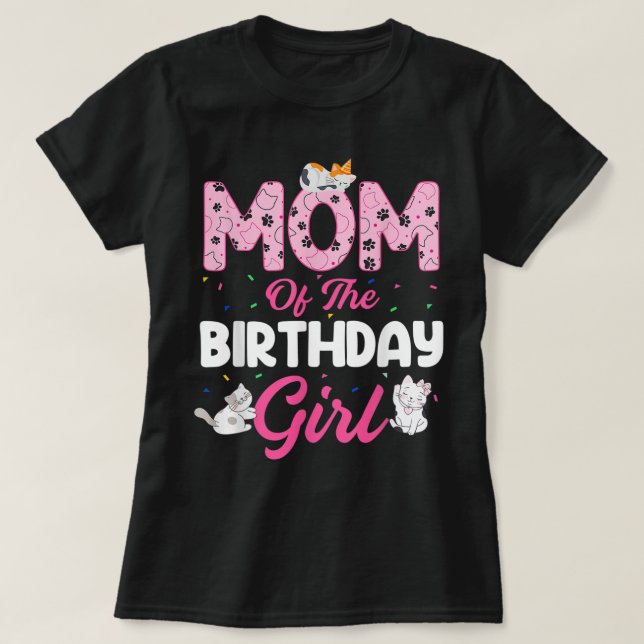 Mamma i Birthday Girl Shirt Cat Lover Kattunge Kit T Shirt (Design framsida)