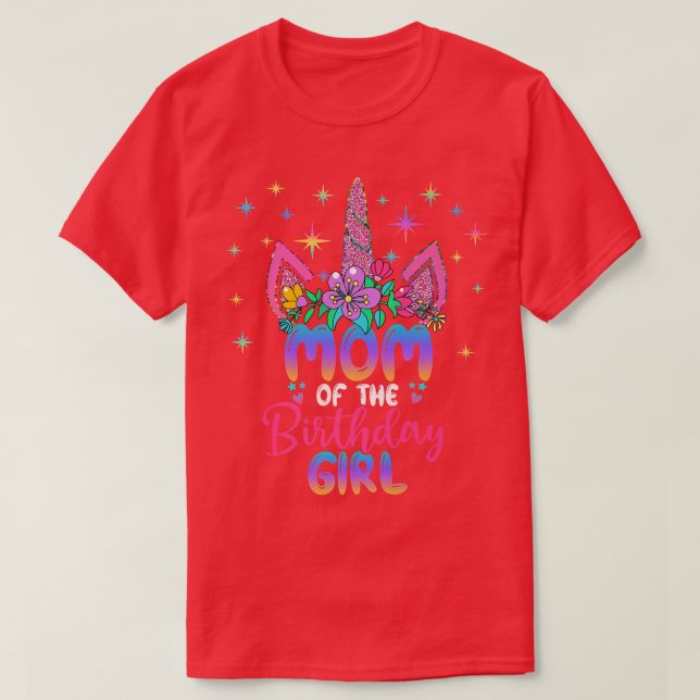 Mamma i Birthday Girl Unicorn Födelsedagsfest Ou T Shirt (Design framsida)