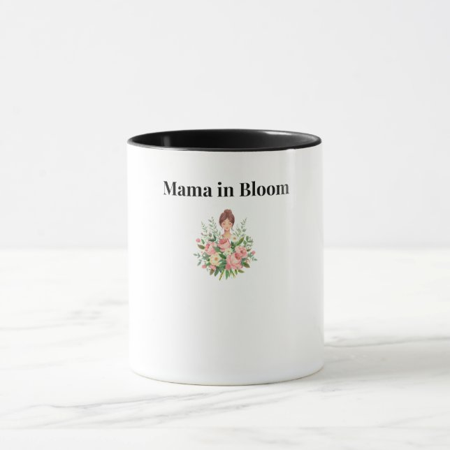 Mamma i blomning blomkrukka för kaffe mugg (Center)