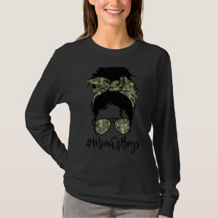 Mamma i Boys Messy Bun Camouflage Glass Mamma Moth T Shirt