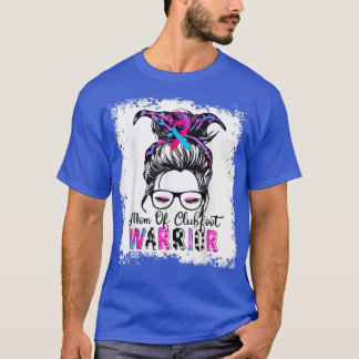 Mamma i Clubfoot WarriorAwareness Rosa & Blue Ribb T Shirt