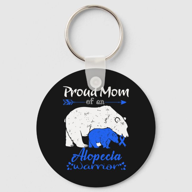 Mamma i en Alopecia Warrior Nyckelring (Framsida)