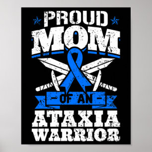 Mamma i en Ataxi Warrior Awareness Ribbon Dystaxia Poster