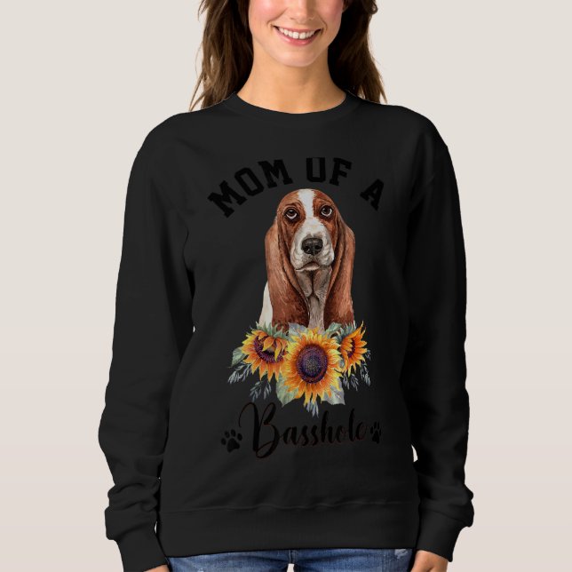 Mamma i en basshole Basset Hound Hund T Shirt (Framsida)