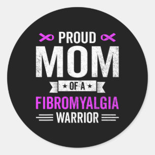Mamma i en Fibromyalgia Warrior Survivor Awareness Runt Klistermärke