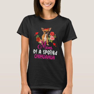 Mamma i en förstörd Chihuahua Cute Chihuahua Bow T Shirt