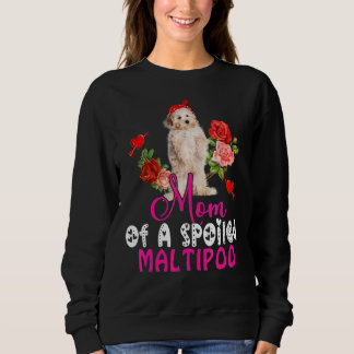 Mamma i en förstörd Maltipoo Cute Maltipoo Hund Bo T Shirt