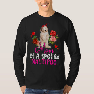 Mamma i en förstörd Maltipoo Cute Maltipoo Hund Bo T Shirt