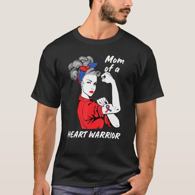 Mamma i en hjärt- och kärlhjärt-CHD-medvetandegöra T Shirt (Framsida)
