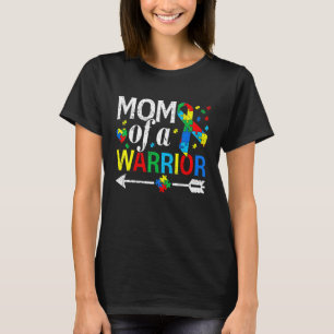 Mamma i en krigare Autism Mamma Kvinnor Kärlek Aut T Shirt