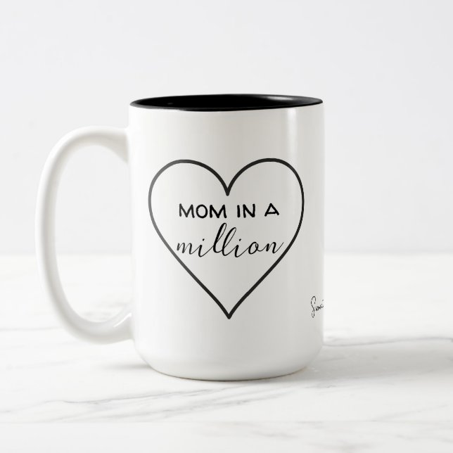 "Mamma i en miljon" Heart Mugg | Mor's Day Gift (Vänster)