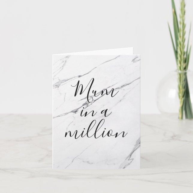 Mamma i en Miljon | Vit Marmor Mors Dag Anteckningskort (Framsida)