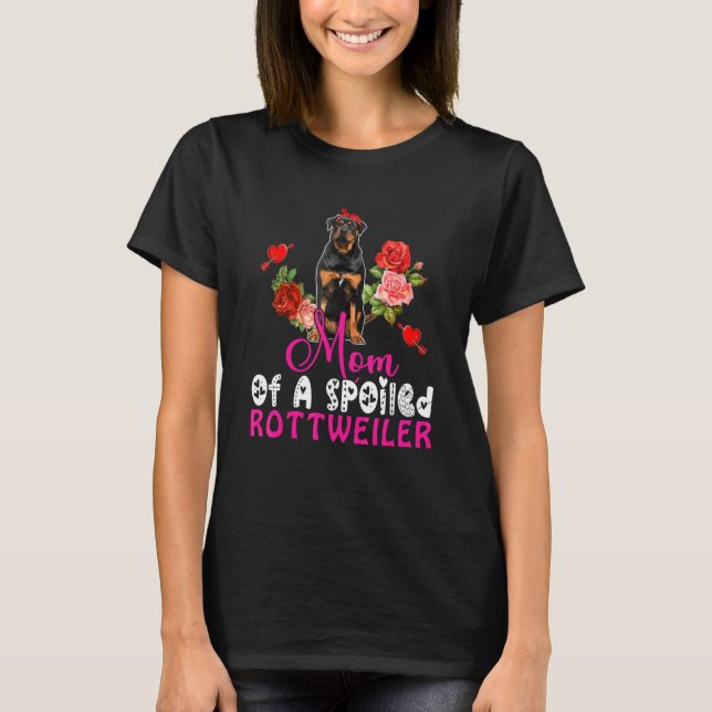 Mamma i en upphuggen rottweilerpute Rttweiler Bow  T Shirt (Framsida)