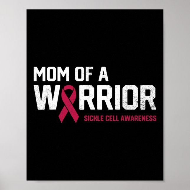 Mamma i en Warrior Sickle Cell Anemia Awareness Re Poster (Framsidan)