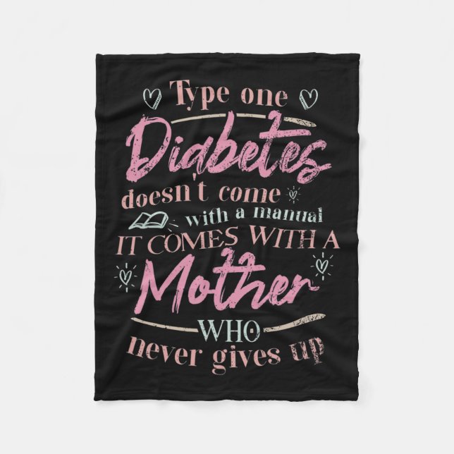 Mamma i ett barn med T1d-diabetes Fleecefilt (Framsidan)