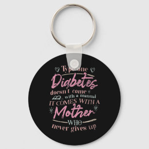 Mamma i ett barn med T1d-diabetes Nyckelring